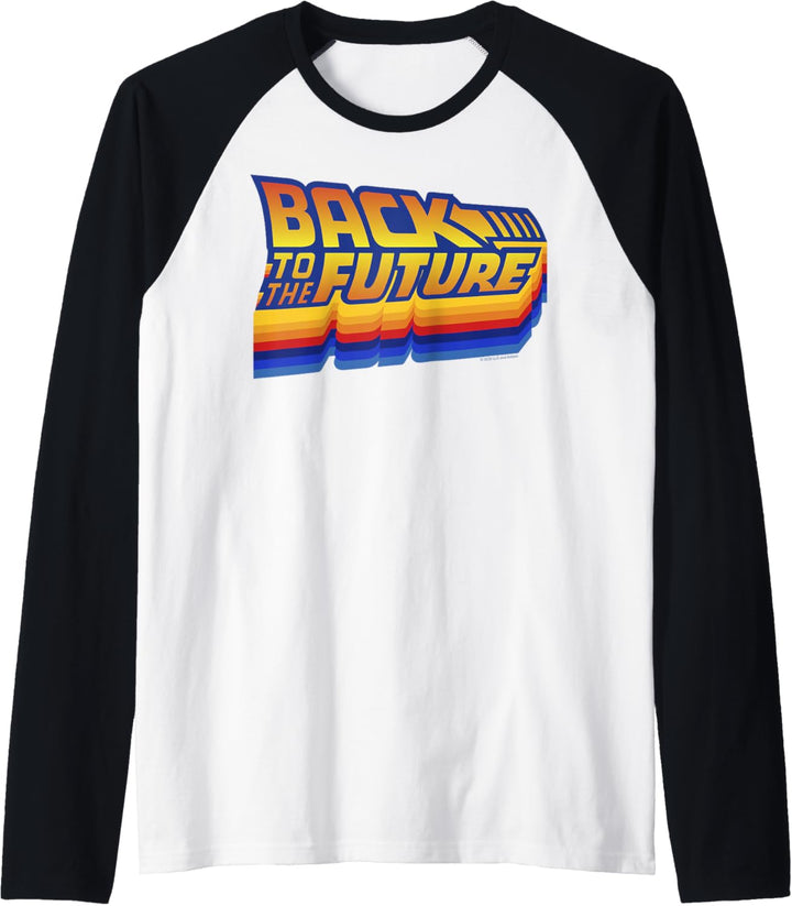 Back To The Future 35th Anniversary Retro Logo Raglan