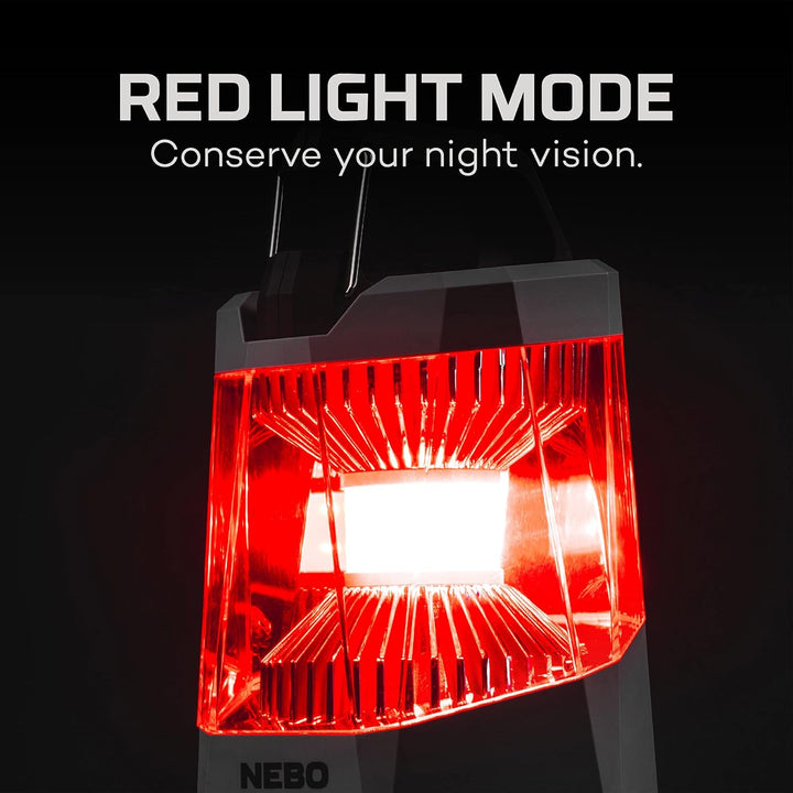 NEBO Galileo 1000 Lumen Laterne, wiederaufladbar, mit Flex-Power, 360˚ C.O.B LED-Beleuchtung, Schwar
