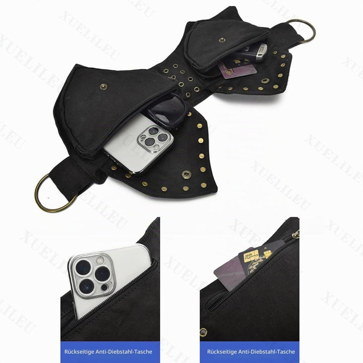 Damen Gürteltasche Gürteltasche Renaissance Faire Festival Brusttasche mit verstellbarem Gürtel Mode