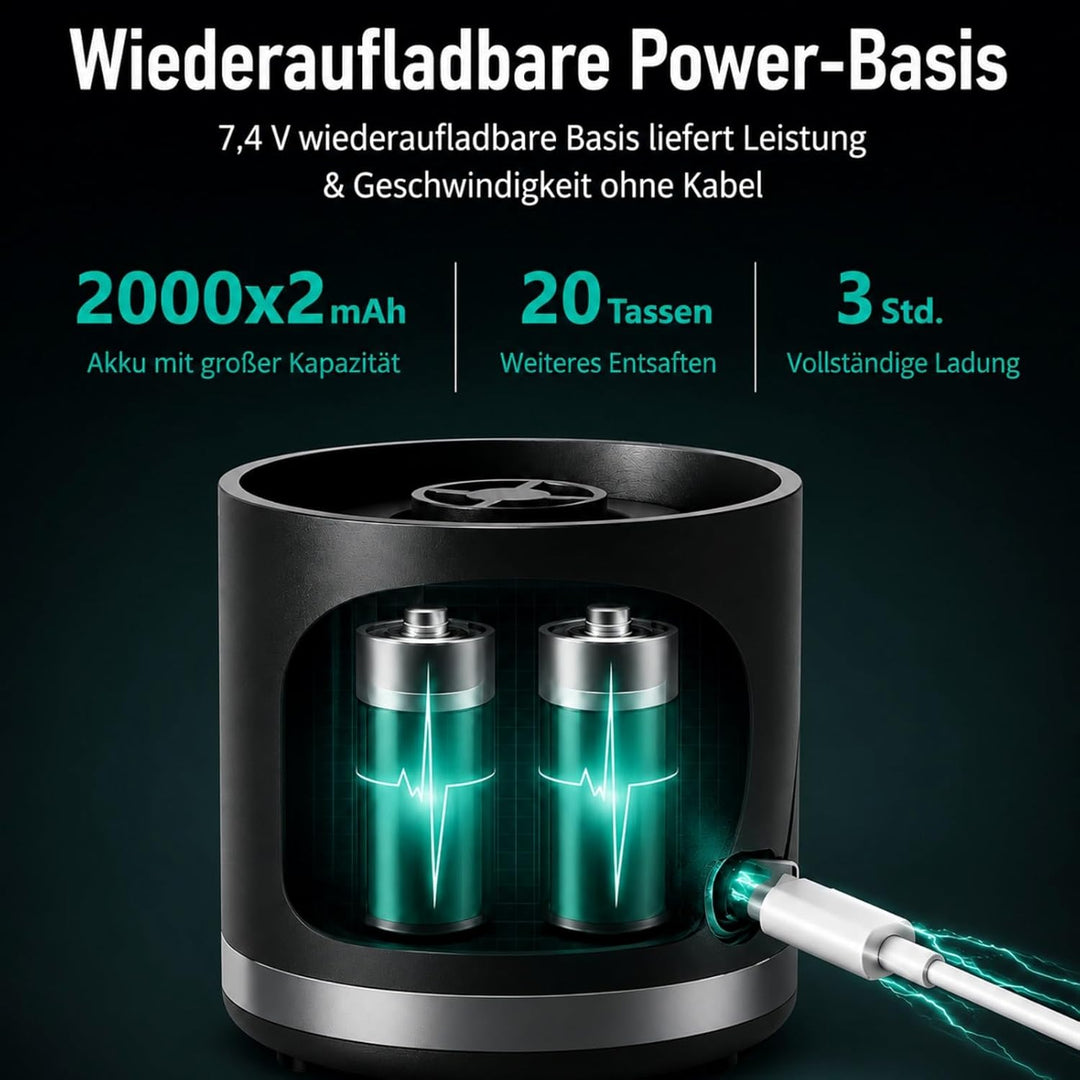 Smoothie Maker To Go mit USB-C, Tragbarer Mixer Mini-Standmixer 650ml für Smoothies & Protein Shakes