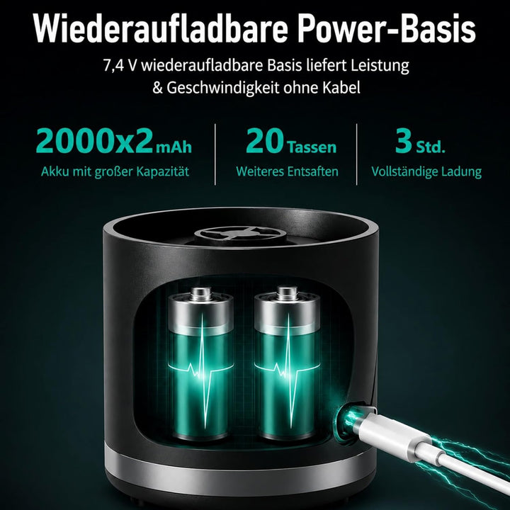 Smoothie Maker To Go mit USB-C, Tragbarer Mixer Mini-Standmixer 650ml für Smoothies & Protein Shakes