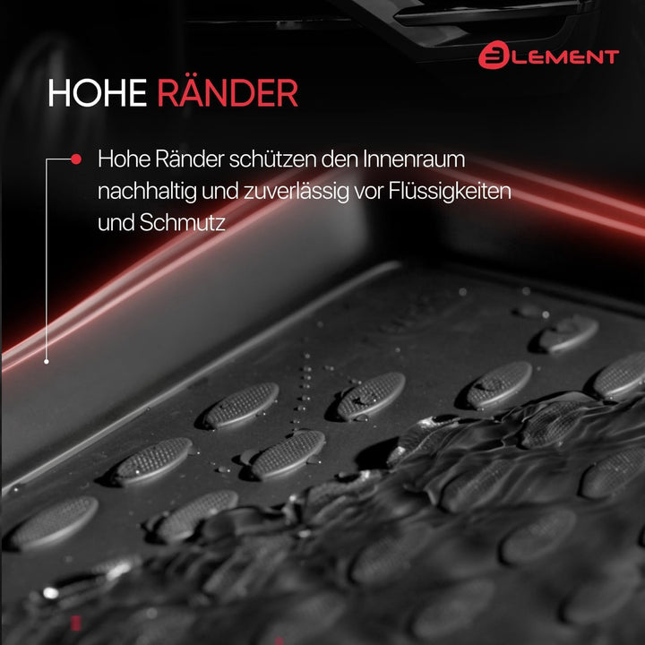 Element Gummimatten Passgenaue Fussmatten Ford S-MAX 2006-2015 (RN) 4tlg