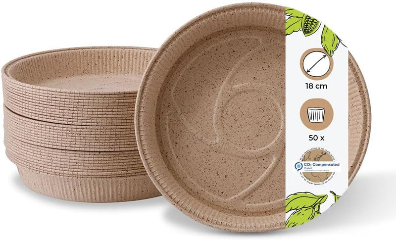 BIOZOYG Kakaopapier-Backformen rund 18 cm ? Höhe 2,5 cm I Käsekuchen-Form I ofenfeste Schalen braun