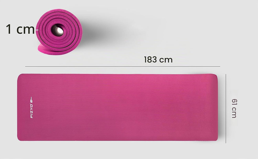 FIZYO Yogamatte 183x61x1 cm – Rutschfeste Fitness- &amp; Trainingsmatte aus NBR-Schaum – Gymnastikmatte
