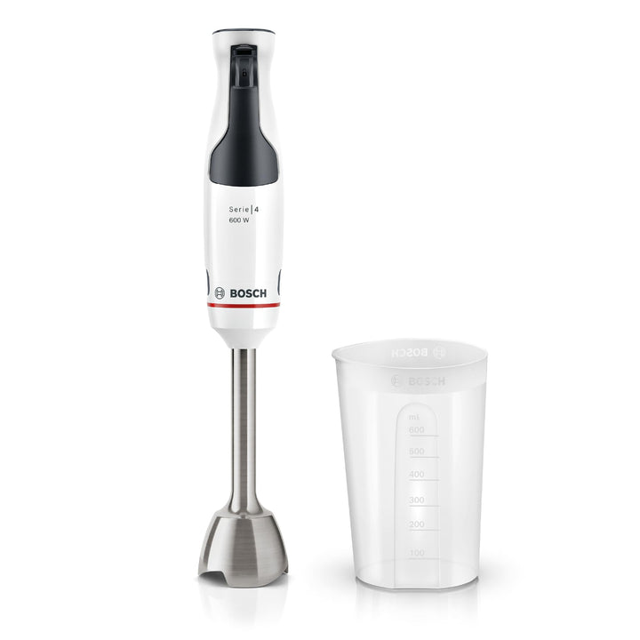 Bosch Stabmixer ErgoMaster Serie 4, einhändig bedienbar, 4 Edelstahl-Klingen, verschleissfreie Keram