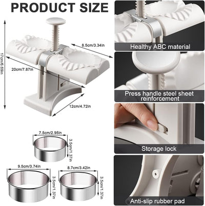 Knödelmacher Automatisch, Doppelkopf-Automatischer Knödelmacher Teigtaschenformer Ravioli Maker Edel