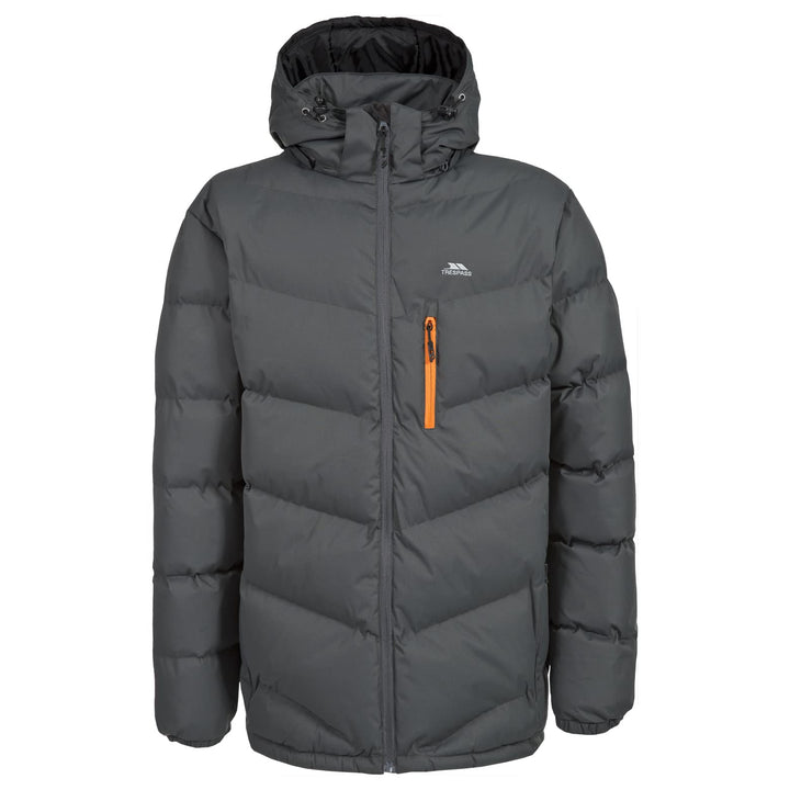 Trespass Herren Blustery Warme Gepolsterte Wasserdichte Regenjacke Mit Abnehmbarer Kapuze XXS Ash, X