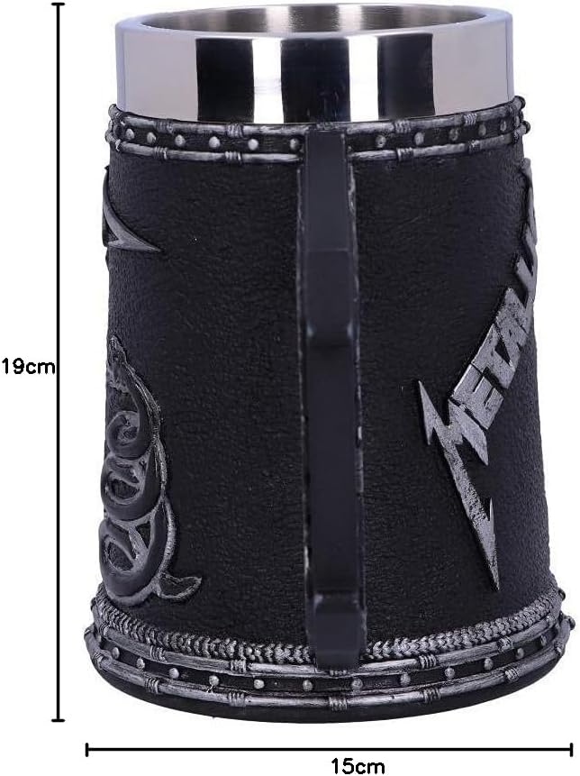 Nemesis Now B5220R0 Bierkrug, offizielles Lizenzprodukt, Metallica Album, 14,5 cm, Schwarz