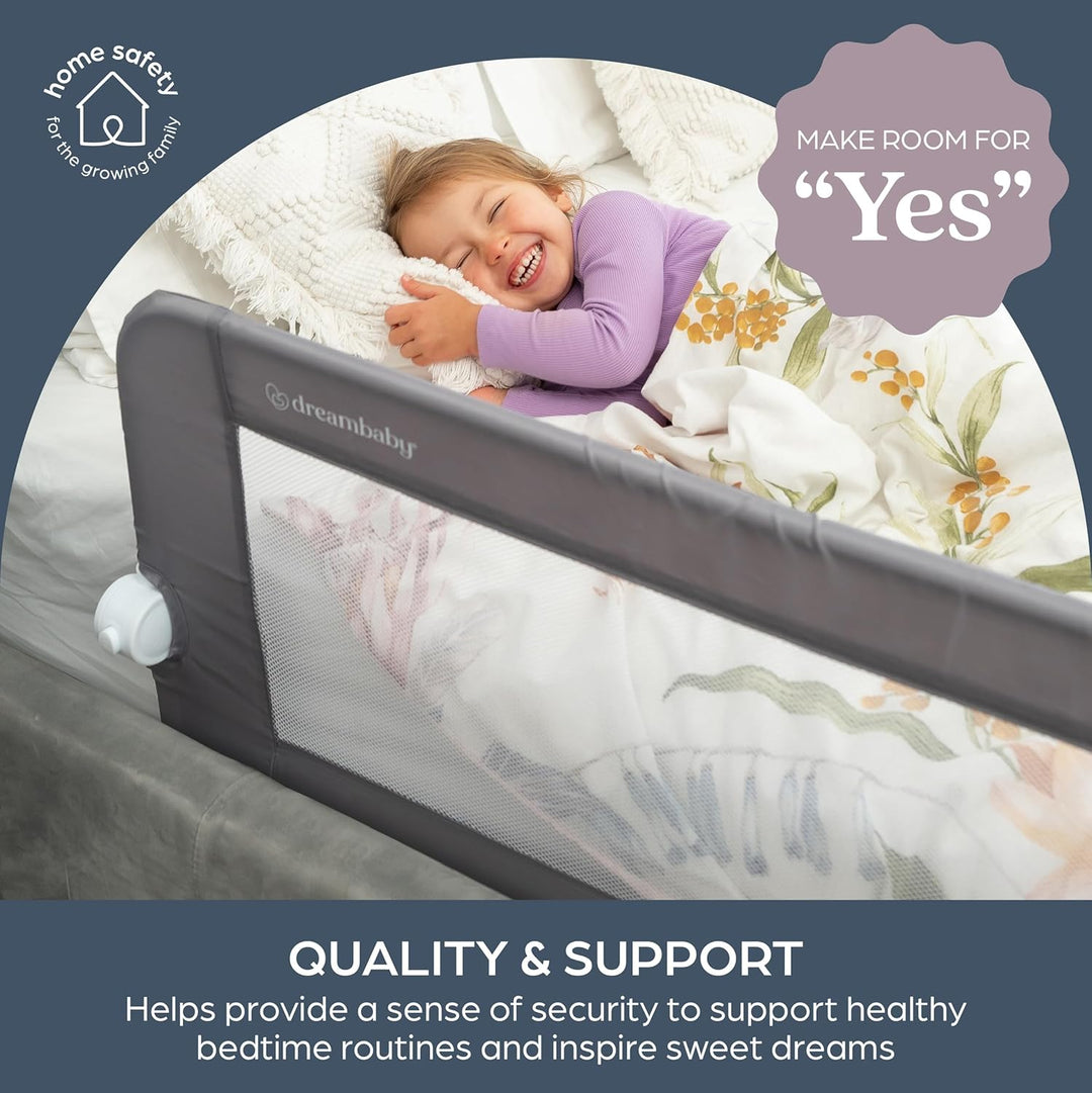 Dreambaby Nicole Bettschutzgitter für Kleinkinder – Extra Breit 150 cm & 50 cm Hoch – Einfache Monta