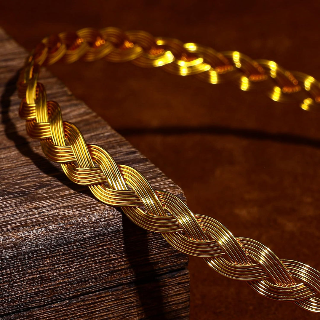 Goldener Wikinger keltischer Kreis - Vicking Mittelalter Geflochtene Vintage Krone für Männer Frauen