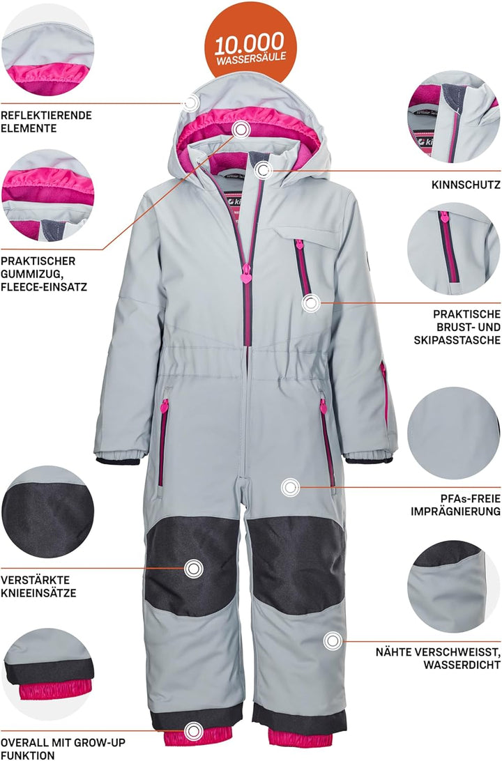Killtec Jungen Skioverall/Schneehose mit Kapuze Gauror Jr 116 hell stahlblau, 116 hell stahlblau