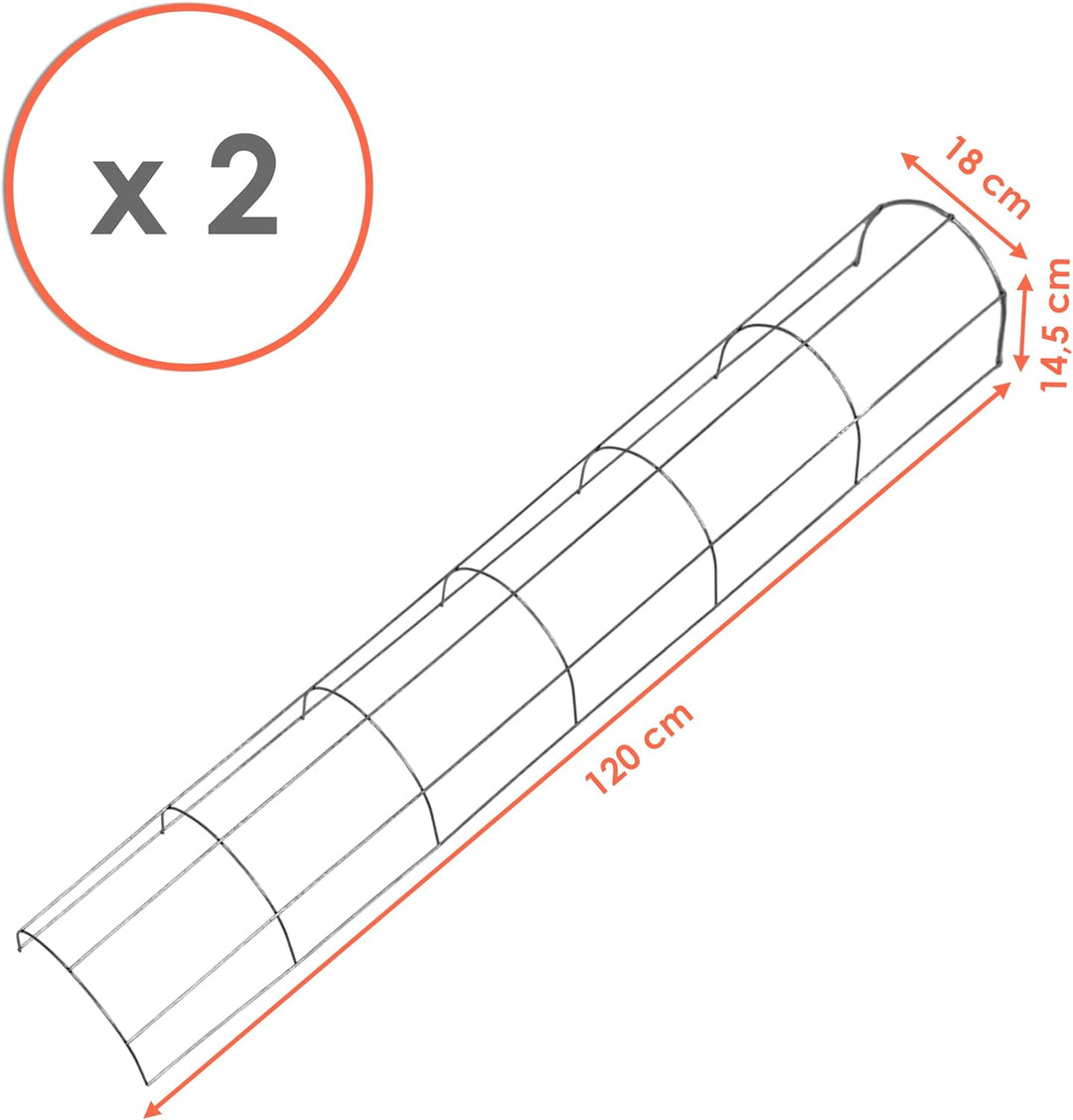 Spetebo Rankgitter aus Metall für Fallrohre 120 cm - 2 Stück - halbrundes Gitter Pflanzengitter