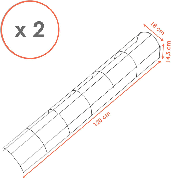 Spetebo Rankgitter aus Metall für Fallrohre 120 cm - 2 Stück - halbrundes Gitter Pflanzengitter