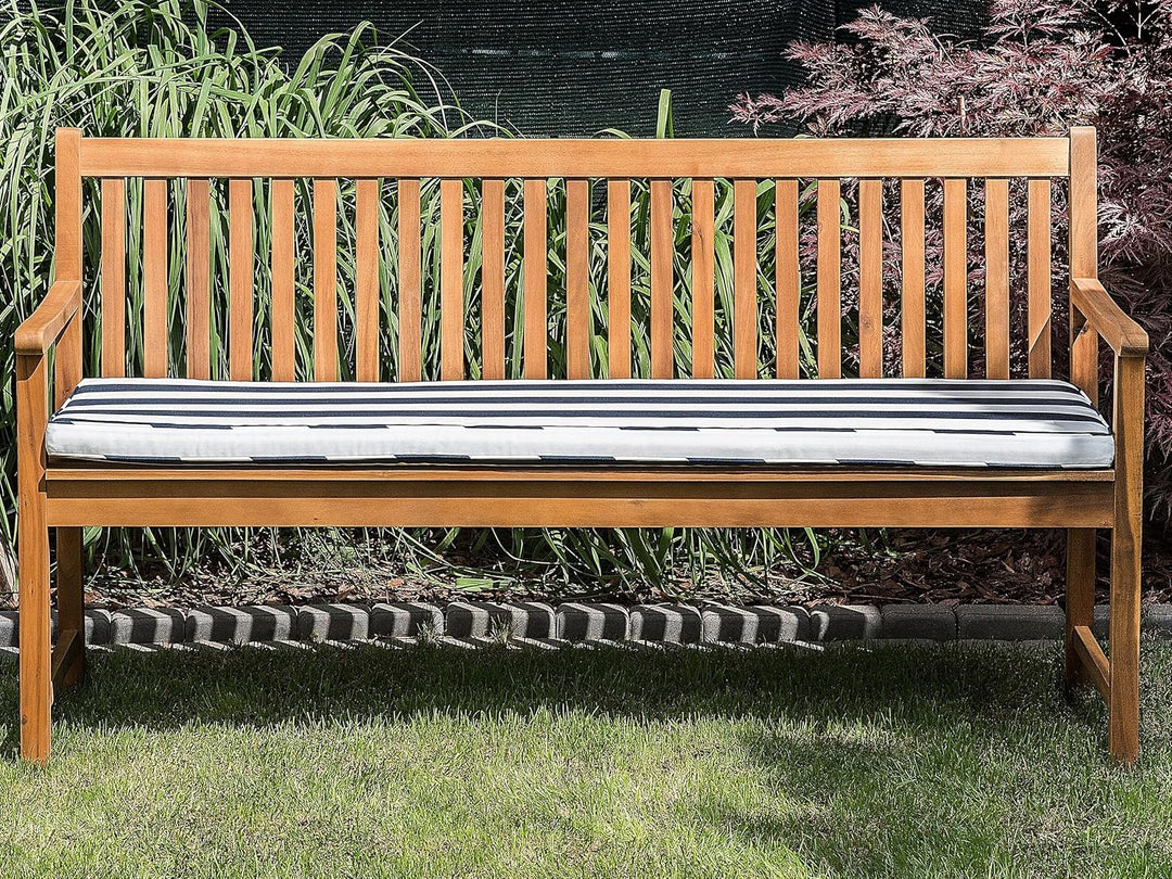 Moderne Auflage für Gartenbank blau mit Befestigungsband 152 x 54 x 5 cm Vivara