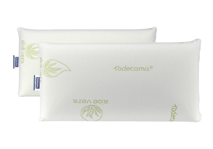 Todocama - Viskoelastisches Kissen, kompakter Kern, doppelter Bezug mit Reissverschluss, Aloe Vera P