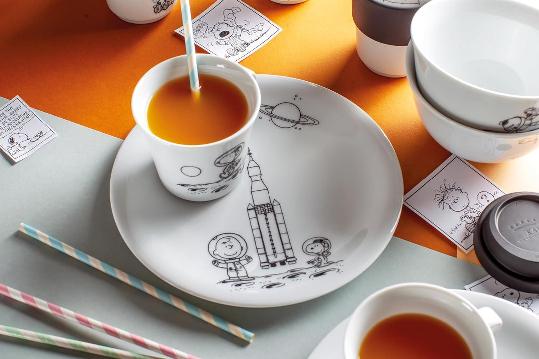 KAHLA 323460A50982CP Peanuts Frühstücksteller 21,5 cm Peanuts Space | weisser Vorspeisenteller mit P