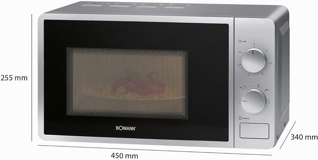Bomann® Mikrowelle | 700 Watt | 6 Stufen | 20 Liter Garraum | 360° Drehteller | Timer mit Endsignal