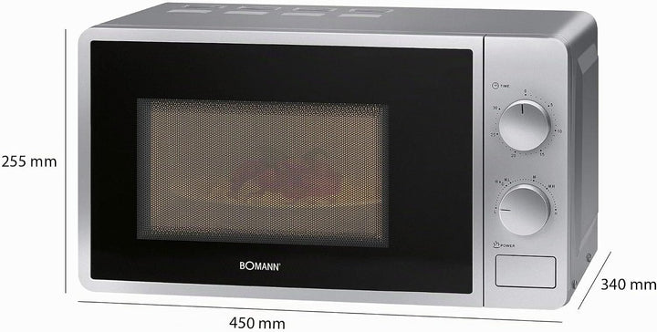 Bomann® Mikrowelle | 700 Watt | 6 Stufen | 20 Liter Garraum | 360° Drehteller | Timer mit Endsignal