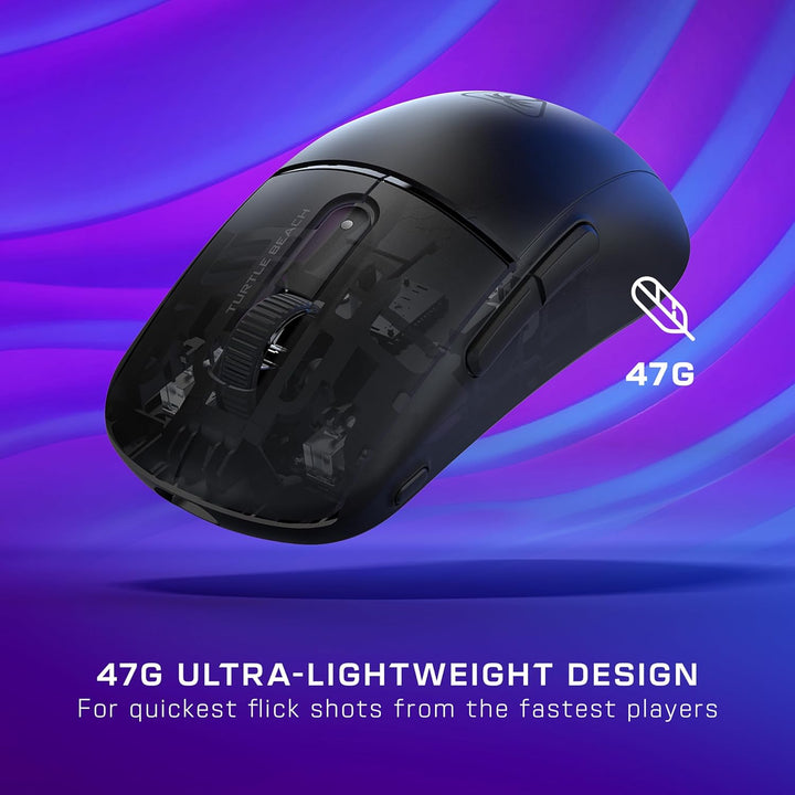 Turtle Beach Burst II Air – Kabellose 2,4-GHz-Gaming-Maus: ultraleichte 47 g, Optical Switches, symm