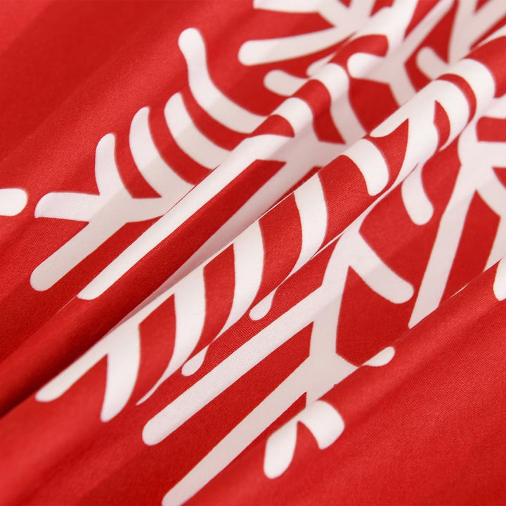 DXHOME Weihnachten Bettwäsche Set 135x200cm Rot Wintermotiv Schneeflocken Weiche Mikrofaser Teenager