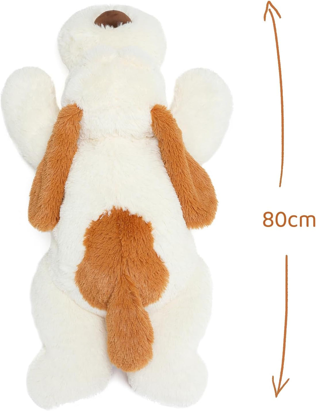 MorisMos 80cm lang Hund Kuscheltier gross XXL, weich Weiss Hund Plüschtier Stofftier, riesen Gefüllt