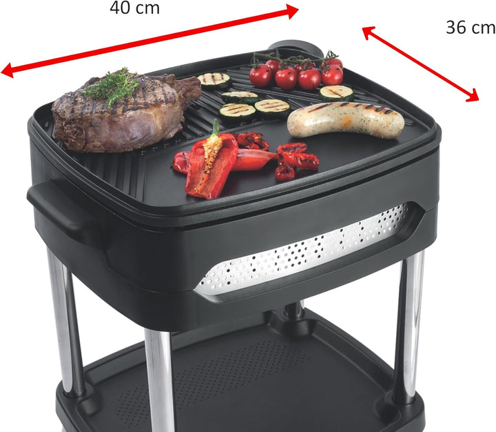 Fritel BBQ 3256 - Elektrogrill - 40x36 cm - 2000 W - Platte + Deckel