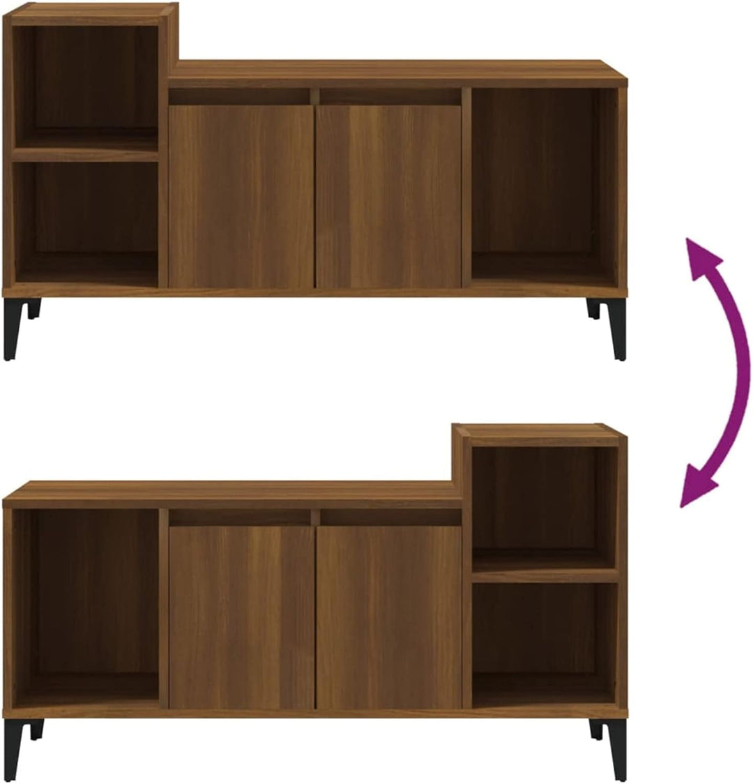 Tidyard TV Schrank mit Türen und Fächer Lowboard Fernsehtisch Fernsehschrank TV Möbel Holzwerkstoff