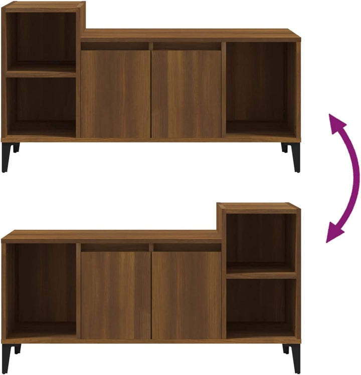 Tidyard TV Schrank mit Türen und Fächer Lowboard Fernsehtisch Fernsehschrank TV Möbel Holzwerkstoff