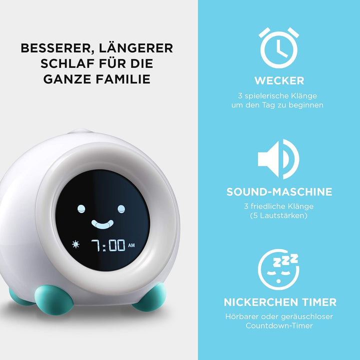 LittleHippo MELLA Ready to Rise Kinder-Schlaftrainer, Nachtlicht- und Soundmaschine (Arktisches Blau