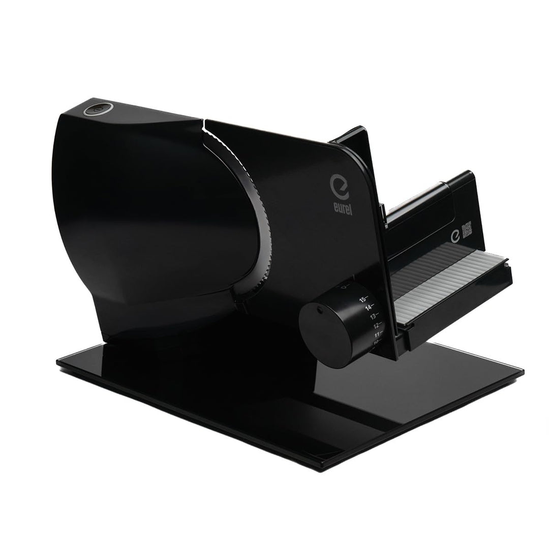 EUREL RS92 SCHWARZ Elektrischer Vollmeall Allesschneider, Made in EU, Grösse Schneidfläche, 2in1 Ede
