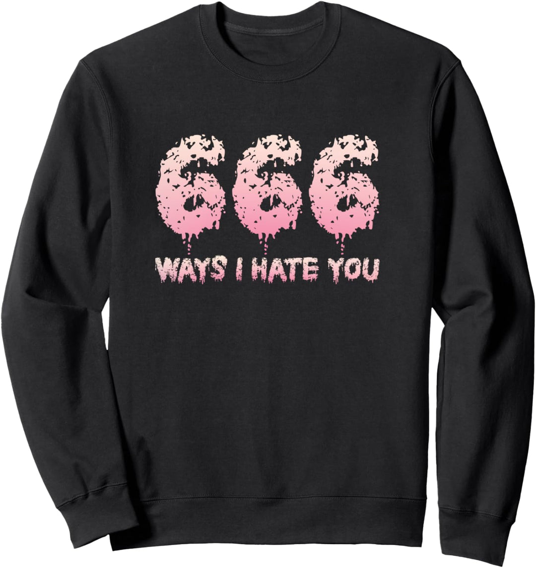666 Ways I Hate You Team Satan in Pastellfarben Kawaii Goth 666 Sweatshirt