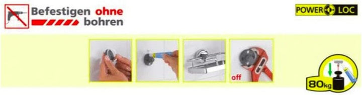 WENKO Power-Loc Handtuchhalter mit 2 Armen Sion Befestigen ohne bohren Chrom