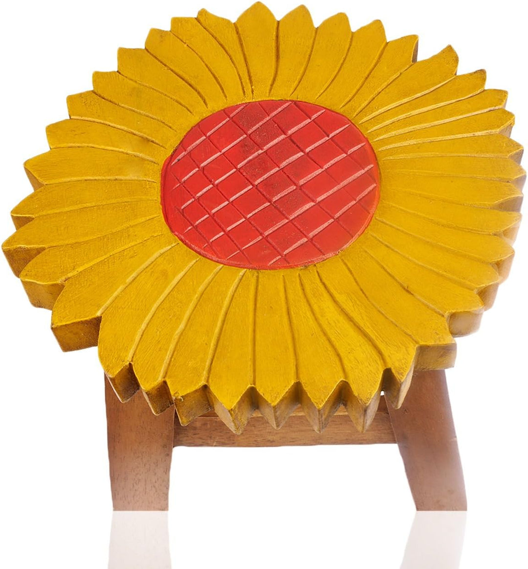 ART-CRAFT Kinderhocker Holz Schemel mit Motiv bemalt und beschnitzt Höhe 27 cm (Blume), Blume