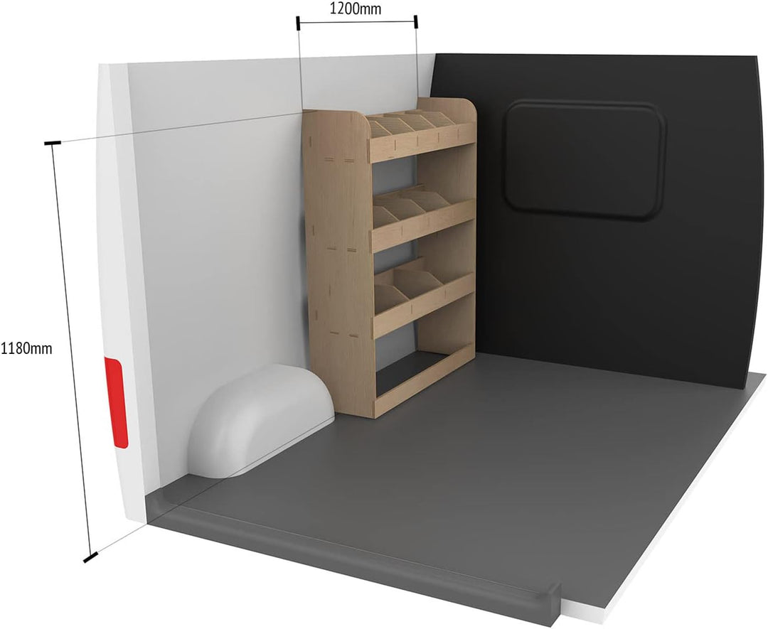Vanify - Kompatibel mit Ford Transit Custom L2 2012+ Fahrzeugeinrichtung Fahrzeugregale, Fahrerseite