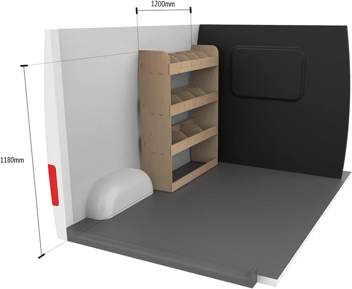 Vanify - Kompatibel mit Ford Transit Custom L2 2012+ Fahrzeugeinrichtung Fahrzeugregale, Fahrerseite