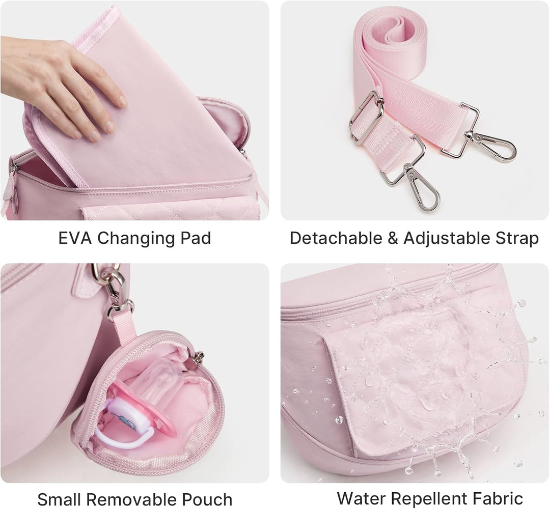 G4Free Wickeltasche Klein für Mädchen und Jungen Rosa, Rosa