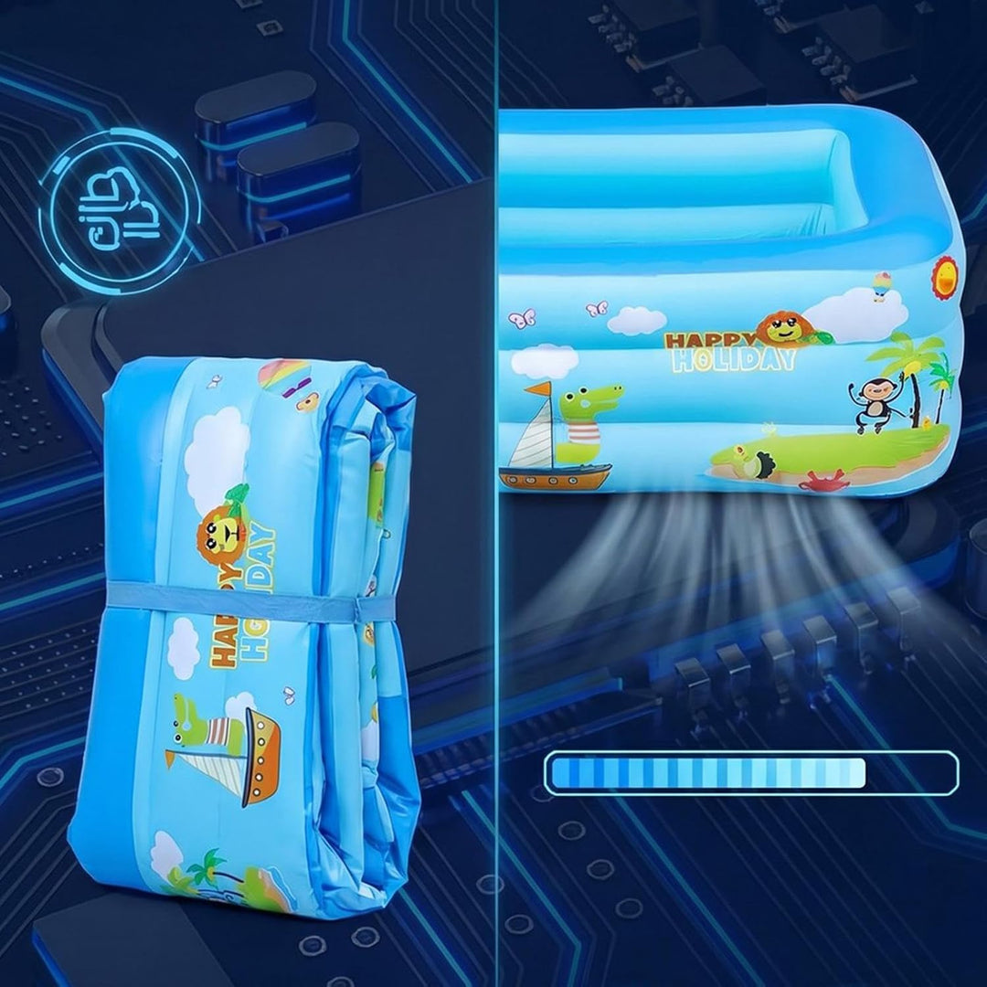 Aufblasbarer Pool für Kinder, UV-beständig, gross, tragbar, faltbar, quadratisch, für heisses Wetter