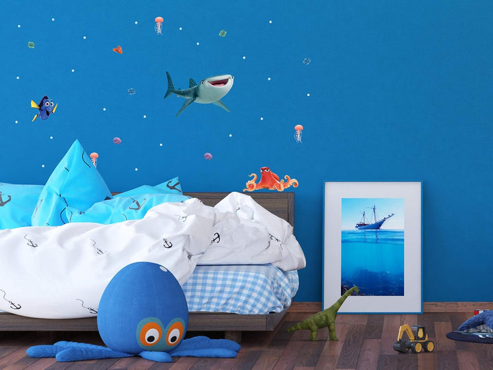 AG Design Dsiney Findet Dory Wand Sticker, PVC-Folie (Phtalate-Free), Mehrfarbig, 30 x 30 cm