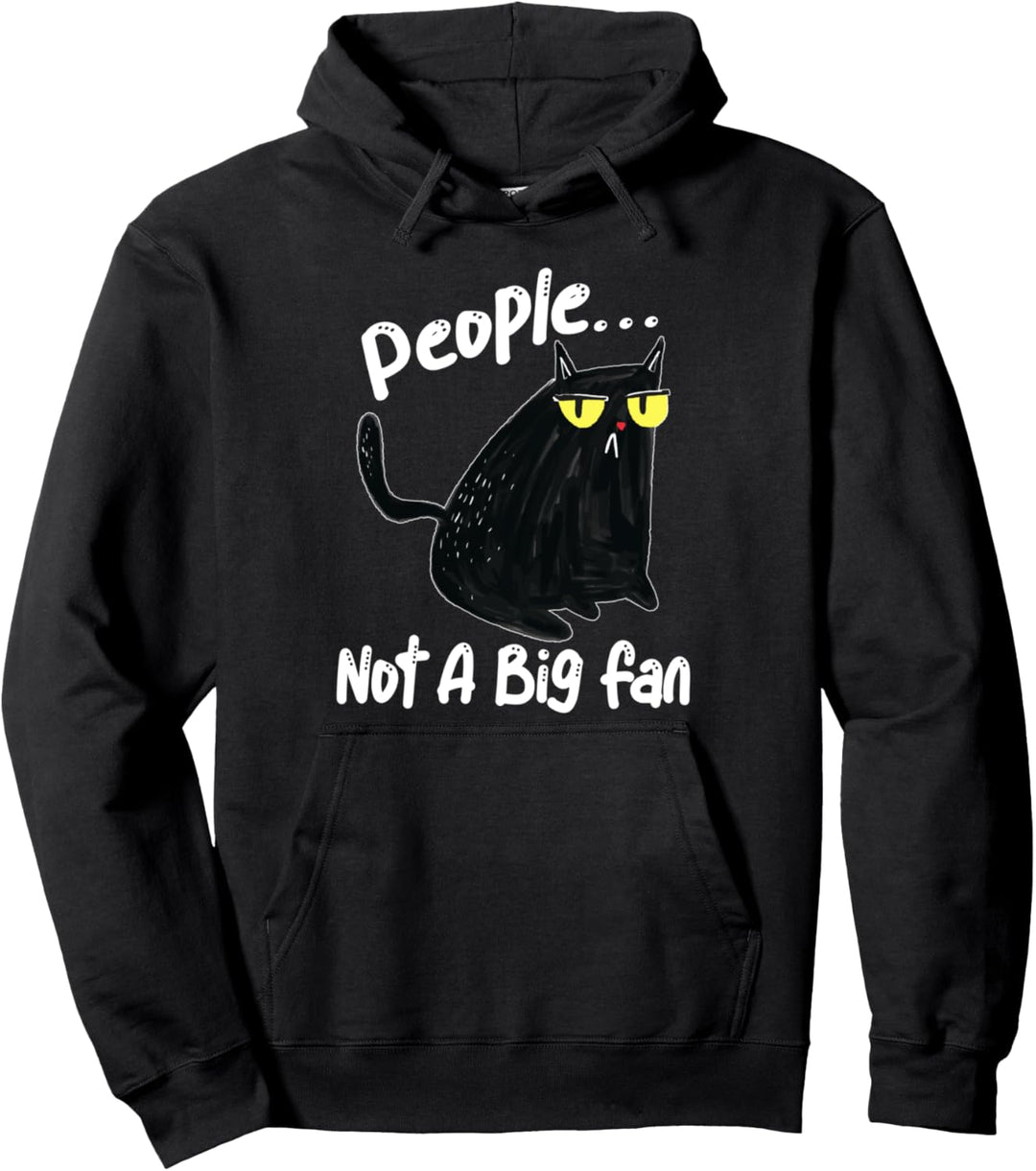 People Not A Big Fan Lustige antisocial Katze Gothic Introvertiert Pullover Hoodie