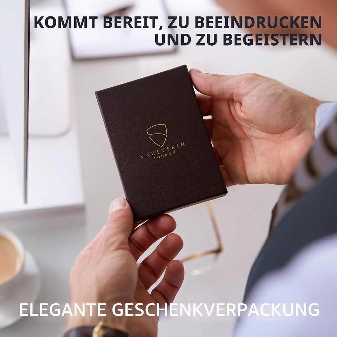Vaultskin City Geldbörse mit Schutz für RFID Karten – Hochwertiges italienisches Leder – Ultradünne