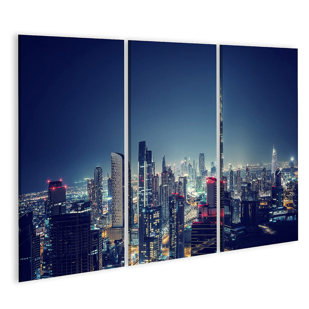 islandburner Bild auf Leinwand Schöne Dubai Stadtbild Vogelperspektive Panorama Landschaft Vereinigt