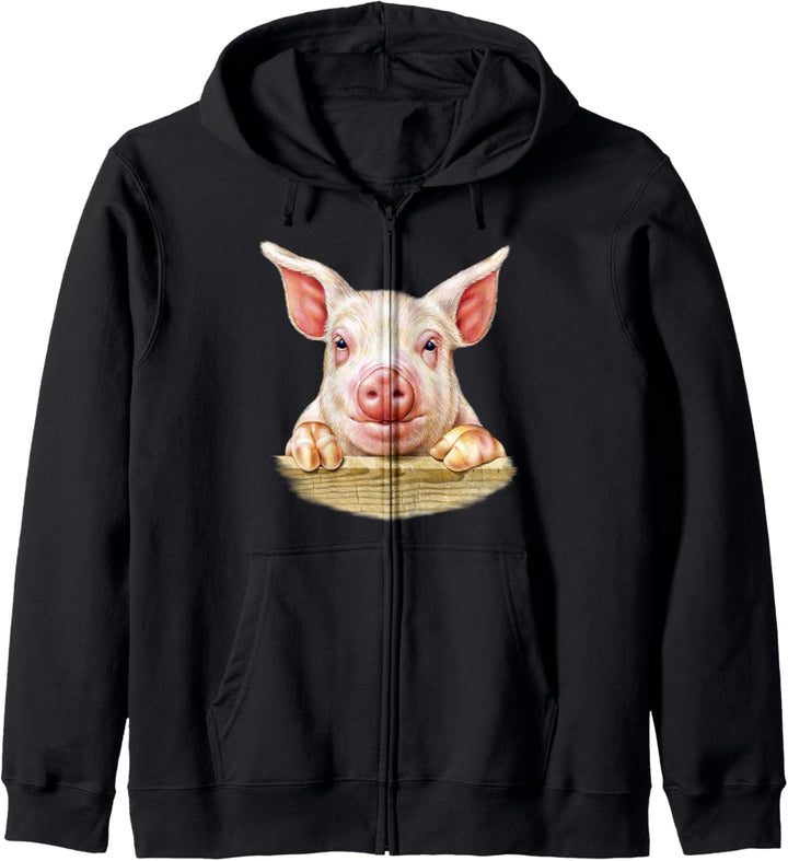 Niedlicher Schweinezuchtbetrieb Zuchttierstall Kapuzenjacke