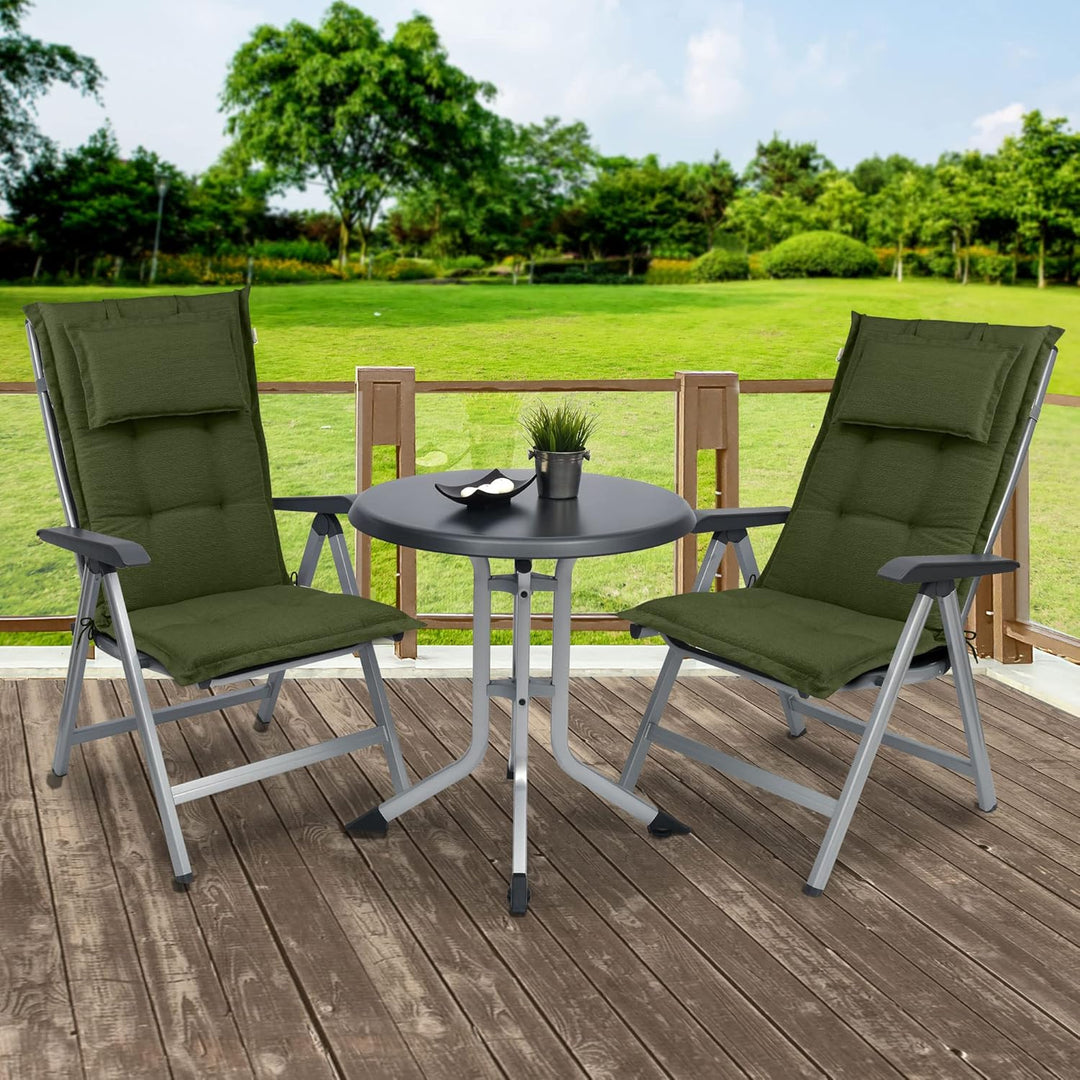 Beautissu 2er Set Premium Gartenstuhlauflage Hochlehner 120x50x7cm Dicke Polster Gartenstuhlauflage