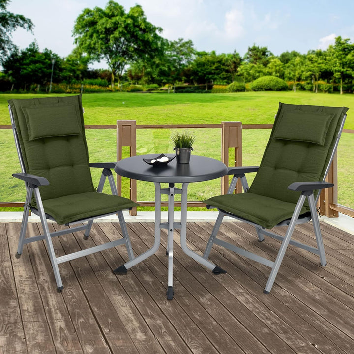 Beautissu 2er Set Premium Gartenstuhlauflage Hochlehner 120x50x7cm Dicke Polster Gartenstuhlauflage