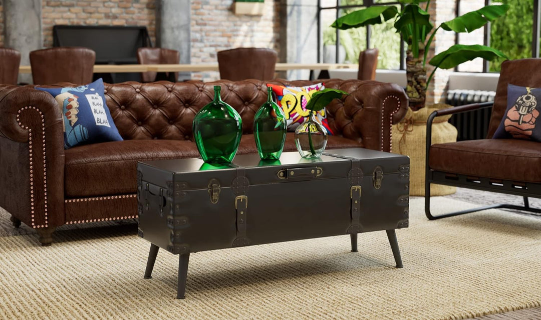 Festnight Industriell Couchtisch Vintage Beistelltisch Wohnzimmer Ablagetisch - MDF und Stahl, 102 x