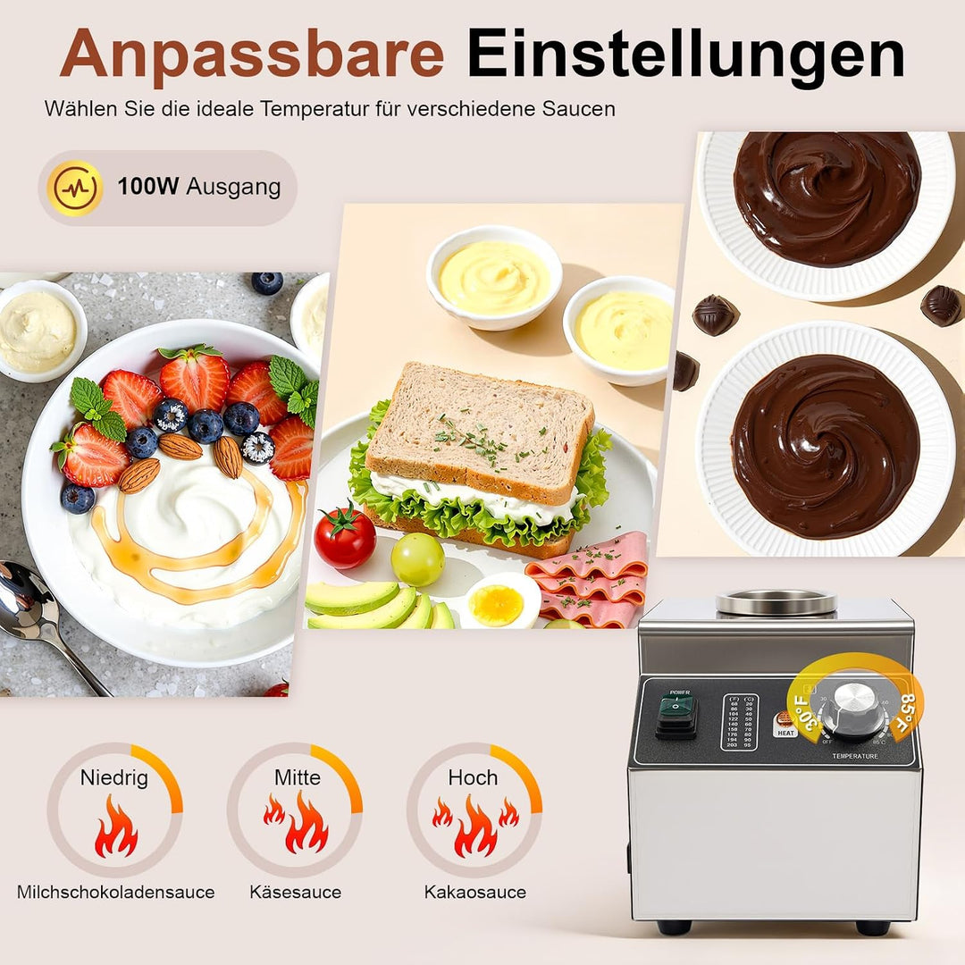 Sossenwärmer 1/3 Flaschen Saucenwärmer Temperaturgesteuert 30-85 °C Sossenwärmer mit 680ml Quetschfl
