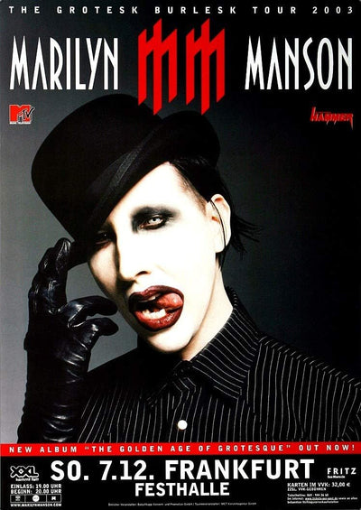 Marilyn Manson - Grotesk Burlesk, Frankfurt 2003 » Konzertplakat/Premium Poster | Live Konzert Veran