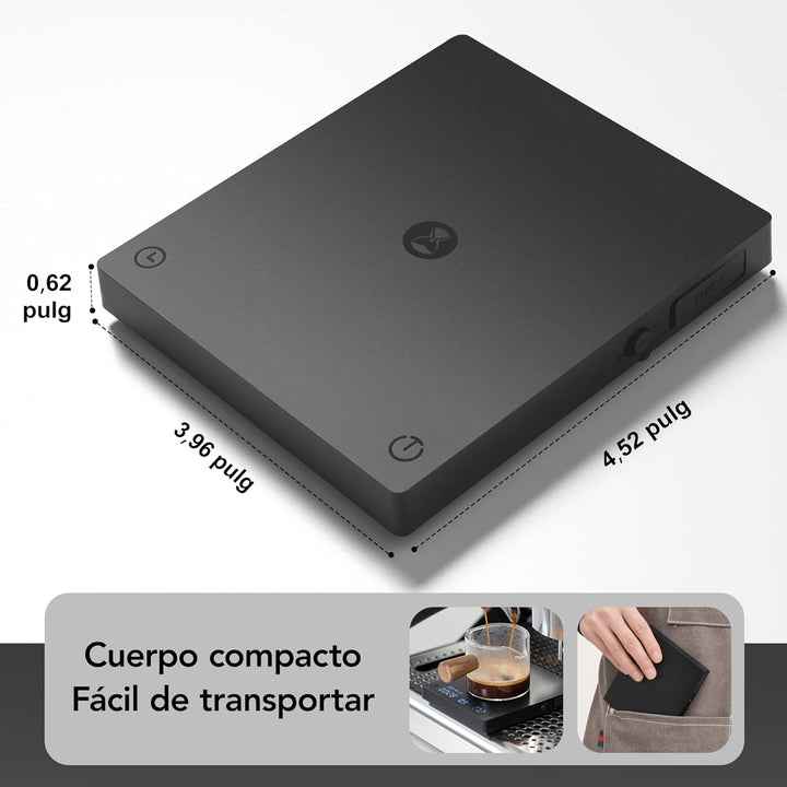 Black Mirror Mini TIMEMORE, Espresso-Waage mit Durchflussfunktions, tragbare Kaffeewaage, 2 kg/0,1 g