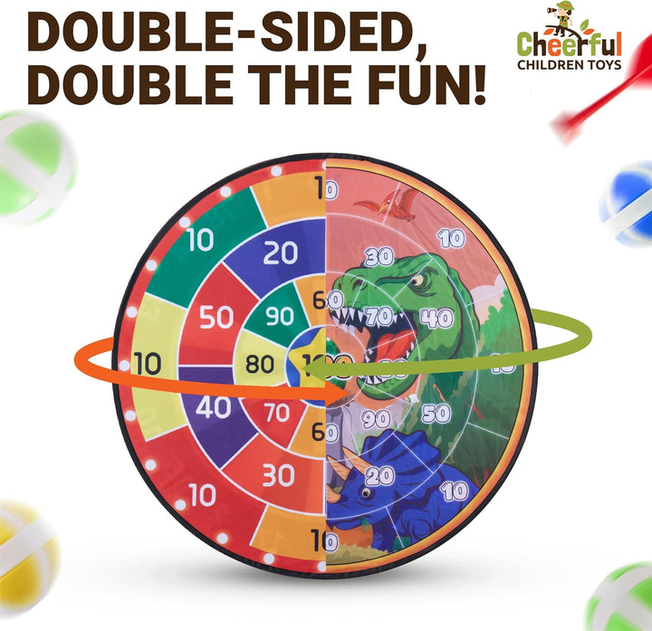 Cheerful Children Toys Jumbo Kids Dartscheibe XL oder XXL, grosse Klett-Dartscheibe mit wendbaren De