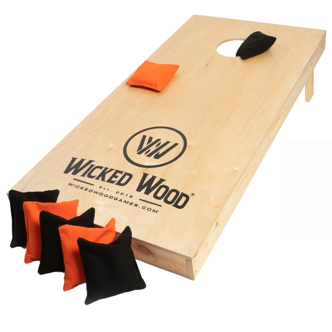 Cornhole Set – 120 x 60 cm - Sackloch Spiel – Wicked Wood – offiziell ACL-lizensiertes Set of Boards